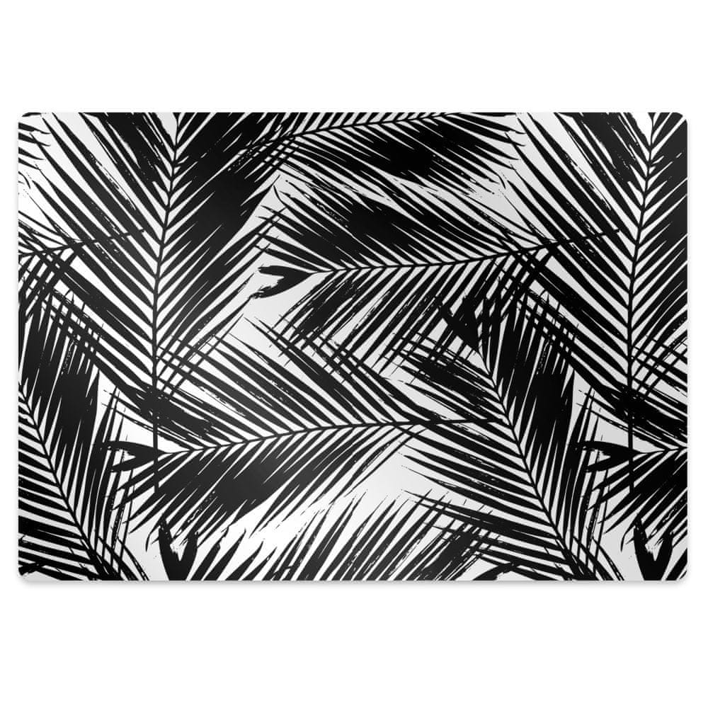 kobercomat.sk Podložka pod stoličku Čierne palmové listy 100x70 cm 
